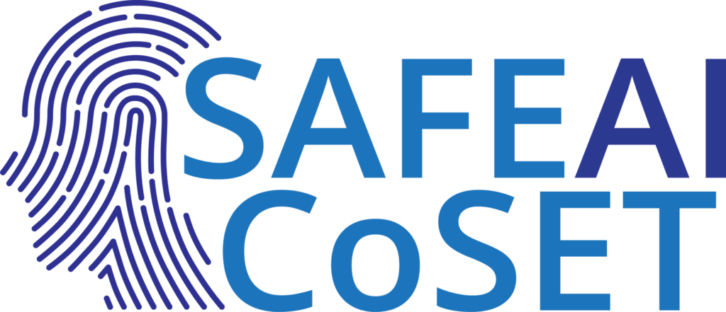 SAFEAI-CoSET Logo SAFEAI CoSET logo with blue gradient text and fingerprint-shaped head